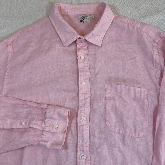 Faherty Brand Mens 100% Linen Long Sleeve Button Down Shirt Size XXL - Picture 1 of 8